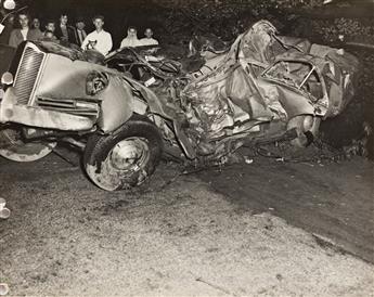 (AUTOMOTIVE WRECKS) A group of 32 photographs depicting the disastrous result of severe car collisions.